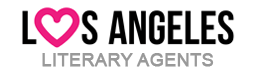 Los Angeles Literary Agents logo with black text and pink heart